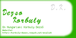 dezso korbuly business card